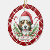 Beagle Keramische Cirkel Ornament (Links)