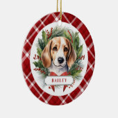 Beagle keramische cirkel Ornament (Rechts)