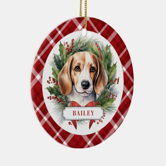 Beagle keramische cirkel Ornament (Rechts)