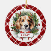 Beagle keramische cirkel Ornament (Voorkant)