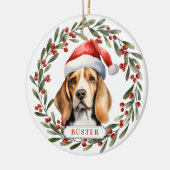 Beagle Keramische Cirkel Ornament (Links)