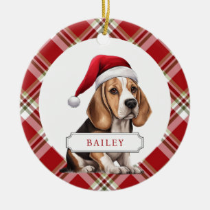 Beagle keramische cirkel Ornament