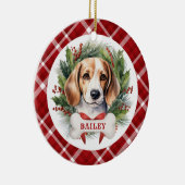 Beagle keramische cirkelvormige ornament (Rechts)