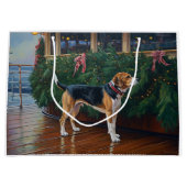 Beagle Kerst Cruise: Pawsome Vakantiegroet Groot Cadeauzakje (Voorkant)