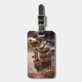 Beagle kerst feestelijk seizoen bagagelabel (Voorkant verticaal)