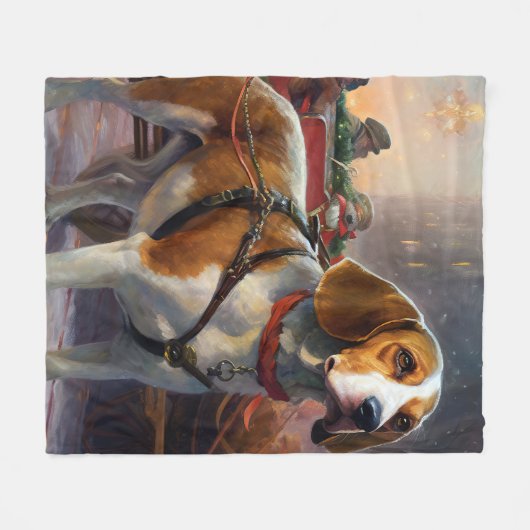 Beagle kerst feestelijk seizoen fleece deken (Voorkant (Horizontaal))