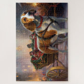 Beagle kerst feestelijk seizoen legpuzzel (Verticaal)