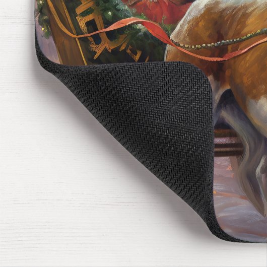 Beagle kerst feestelijk seizoen muismat (Hoek)