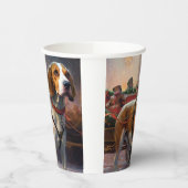 Beagle kerst feestelijk seizoen papieren bekers (Links)