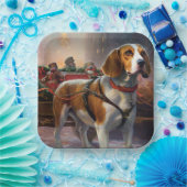 Beagle kerst feestelijk seizoen papieren bordje (Feest)