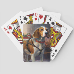 Beagle kerst feestelijk seizoen pokerkaarten