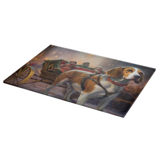 Beagle kerst feestelijk seizoen snijplank (Hoek)