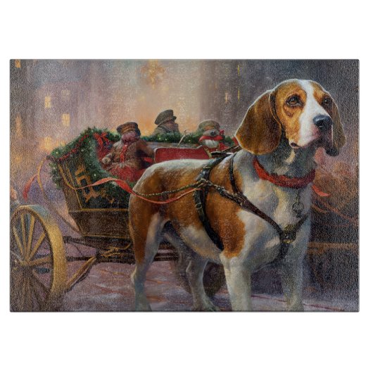 Beagle kerst feestelijk seizoen snijplank (Voorkant)
