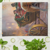 Beagle kerst feestelijk seizoen theedoek (Gevouwen)