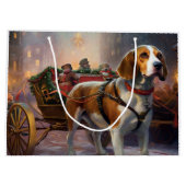 Beagle Kerst Feestelijke Periode Groot Cadeauzakje (Achterkant)