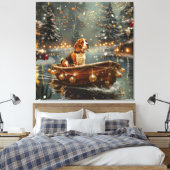 Beagle Kerst Feestelijke Reis Canvas Afdruk (Insitu (Slaapkamer))