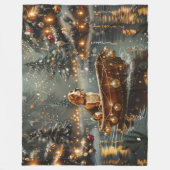 Beagle Kerst Feestelijke Reis Fleece Deken (Voorkant)