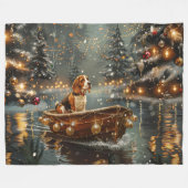Beagle Kerst Feestelijke Reis Fleece Deken (Voorkant (Horizontaal))