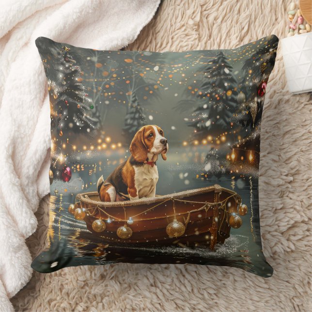 Beagle Kerst Feestelijke Reis Kussen (Deken)