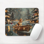 Beagle Kerst Feestelijke Reis Muismat (Met muis)