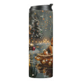 Beagle Kerst Feestelijke Reis Thermosbeker (Gedraaid links)