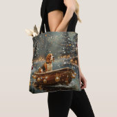 Beagle Kerst Feestelijke Reis Tote Bag (Dichtbij)