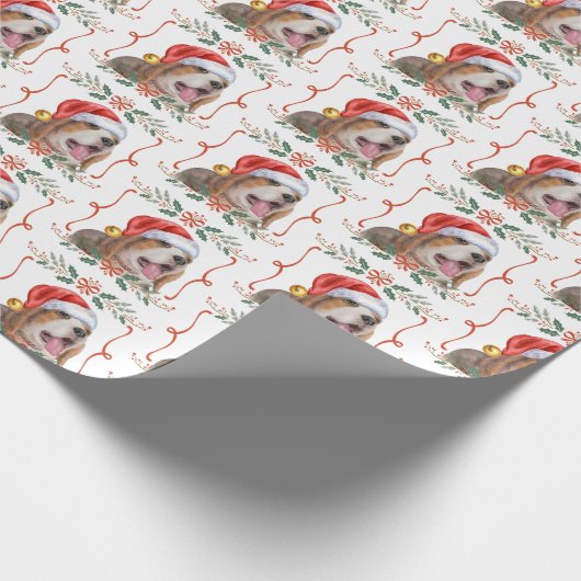 Beagle Kerst Hond Patroon Wrapping Papier (Hoek)