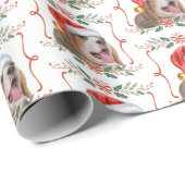 Beagle Kerst Hond Patroon Wrapping Papier (Rol Hoek)
