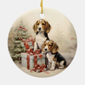Beagle Kerst Keramisch Ornament (Achterkant)