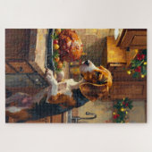 Beagle Kerst Keuken Ancounter Snuffelaar Legpuzzel (Horizontaal)