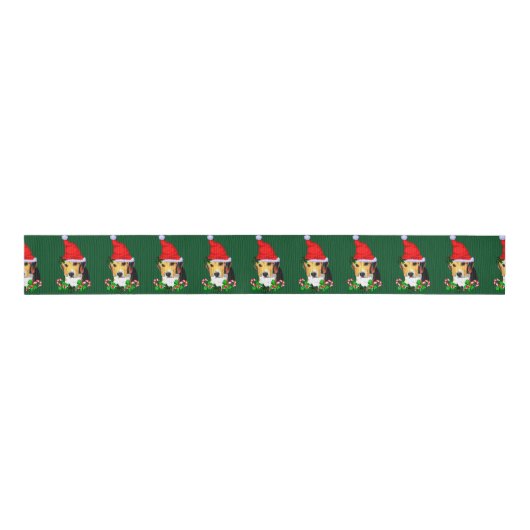 Beagle kerst Merry Grosgrain Lint (Voorkant)
