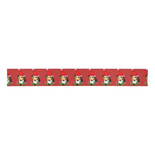 Beagle kerst Merry Grosgrain Lint (Voorkant)