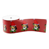 Beagle kerst Merry Grosgrain Lint (Spoel)