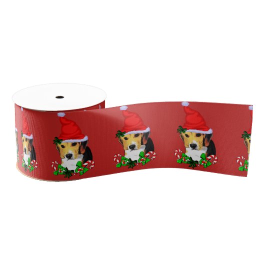 Beagle kerst Merry Grosgrain Lint (Spoel)
