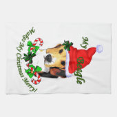 Beagle kerst Merry Theedoek (Horizontaal)