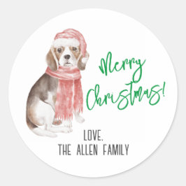 Beagle Kerst sticker