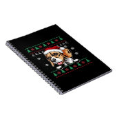 Beagle Kerst Uglyer Hond Xmas Oversized T-shirt Notitieboek (Rechterzijde)