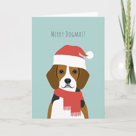 Beagle Kerst Vakantie Kaart (Voorkant)