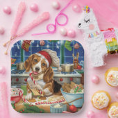 Beagle Kerstbakfeest: Festieve Kerstmis Papieren Bordje (Feest)