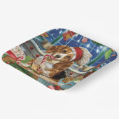 Beagle Kerstbakfeest: Festieve Kerstmis Papieren Bordje (Gebogen)