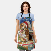 Beagle Kerstbakfeest: Festieve Kerstmis Schort (Gedragen)