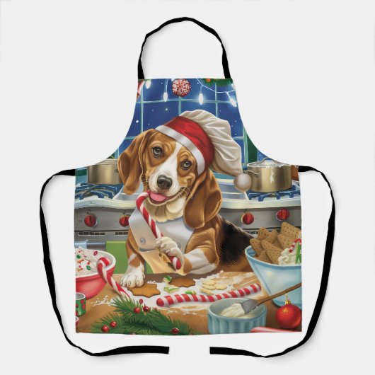 Beagle Kerstbakfeest: Festieve Kerstmis Schort (Voorkant)
