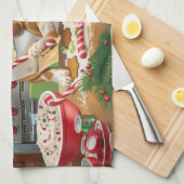 Beagle Kerstbakfeest: Festieve Kerstmis Theedoek (Quarter Fold)