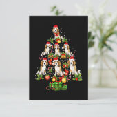 Beagle kerstboom Beagle Dog Love Xmas Gift RSVP Kaartje (Staand voorkant)
