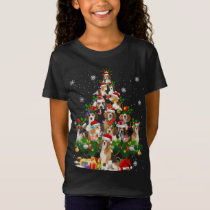 Beagle Kerstboom Lichten Grappige Hond Xmas Gift T-shirt