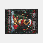 Beagle Kerstboom Lights Decorations Hondenliefhebb Fleece Deken (Voorkant (Horizontaal))