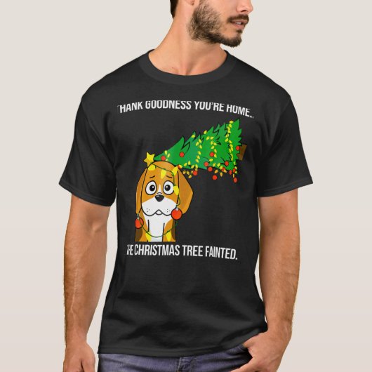 Beagle kerstboom met flauwte hond t-shirt (Voorkant)