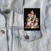 Beagle Kerstboom Met Kerstman Hoed Hond Moeder Hon Button (Insitu)