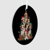 Beagle Kerstboom Met Kerstman Hoed Hond Moeder Hon Ornament (voorkant)