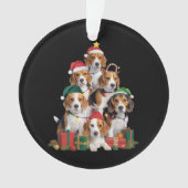 Beagle Kerstboom Met Kerstman Hoed Hond Moeder Hon Ornament (voorkant)
